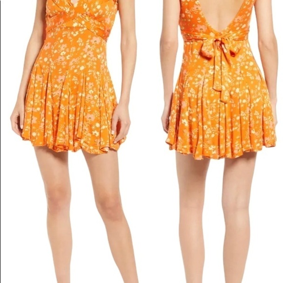 IT TAKES TWO CROSSOVER WOVEN SKATER DRESS PEACH COMBO NEW WITH TAGS - Picture 5 of 7